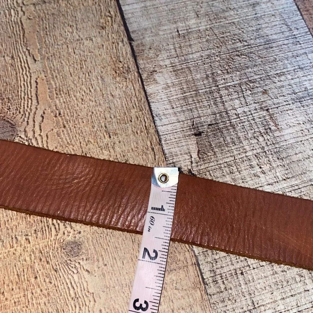 Larry Mahan Mens Brown Leather Belt No Buckle Size 36 USA